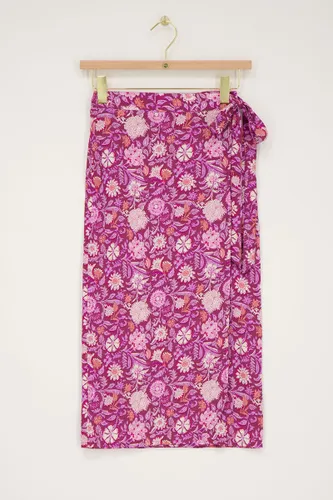 Jupe midi enveloppante violetteà imprimé floral | - My jewellery - Modalova