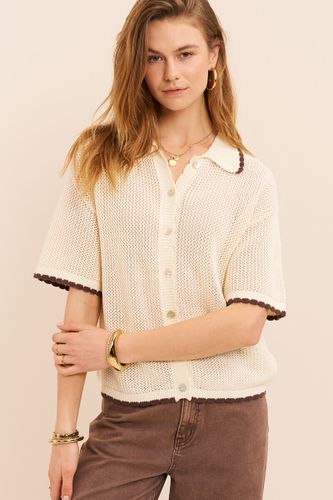 Top en crochet avec détails marron foncé | - My jewellery - Modalova