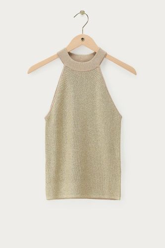 Top col halter avec paillettes dorées | - My jewellery - Modalova
