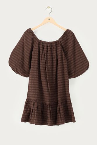 Robe à épaules dénudées en tissu écossais | - My jewellery - Modalova
