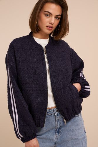 Veste bomber en bouclette à bandes latérales | - My jewellery - Modalova