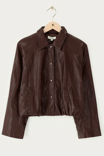 Veste bomber en simili cuir foncé | - My jewellery - Modalova