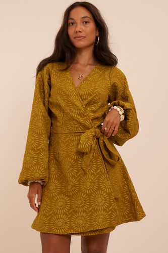 Robe en jacquard vert avec tournesols | - My jewellery - Modalova