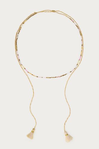 Collier Art en cordon tressé jaune clair avec perles fantaisie | - My jewellery - Modalova