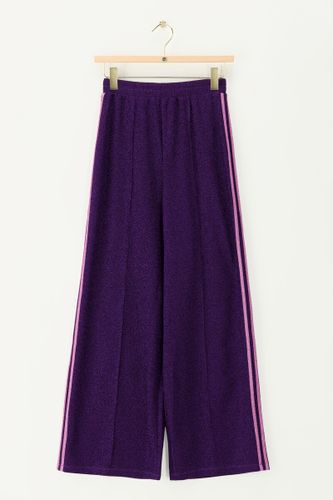 Pantalon large en lurex avec bandes latérales | - My jewellery - Modalova
