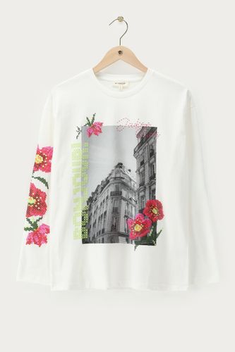 Top manches longues imprimé fleuri "Bonjour Paris" | - My jewellery - Modalova