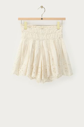 Jupe-short brodée en popeline blanche | - My jewellery - Modalova