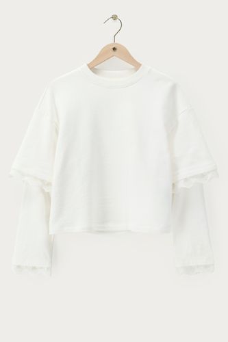 Sweat avec manches doublées et détails en dentelle | - My jewellery - Modalova