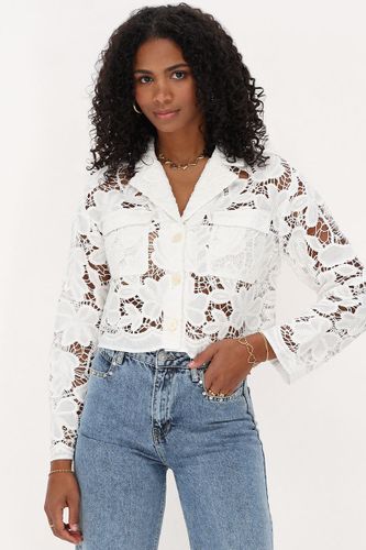 Veste blanche brodée avec col | - My jewellery - Modalova