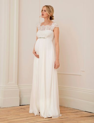 Silk & Eyelash Lace Maternity Wedding Dress | - Seraphine - Modalova