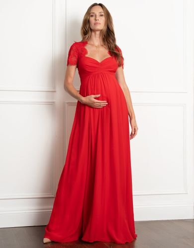 Maxi Maternity & Nursing Dress with Lace Sleeve | - Seraphine - Modalova