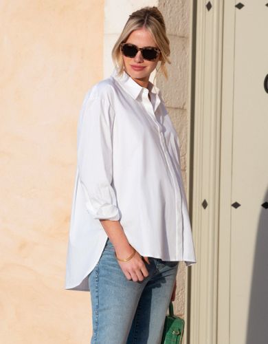 Cotton Curved Hem Maternity Shirt | - Seraphine - Modalova