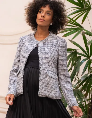 Fringed Tweed Maternity Jacket | - Seraphine - Modalova