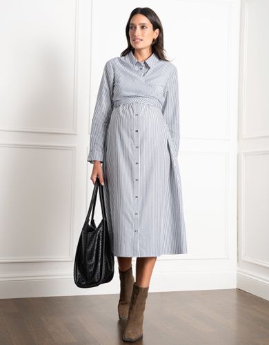 Robe chemise de grossesse et d'allaitement à en mélange de coton | - Seraphine - Modalova