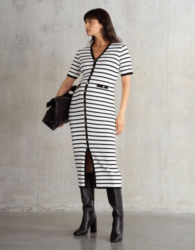 Super-Soft Stripe Rib Knit Maternity & Nursing Dress | - Seraphine - Modalova