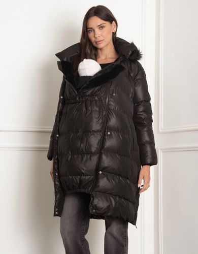 Shiny Puffer Maternity Coat with Faux-Fur Trim | - Seraphine - Modalova