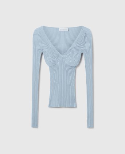 Haut en maille texturee a col en V, , Taille: L - Stella McCartney - Modalova