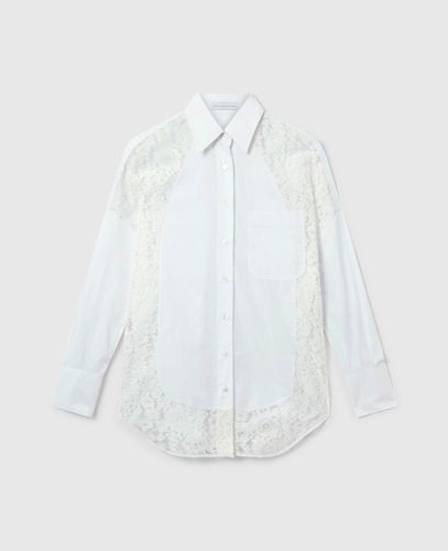 Chemise en popeline avec empiecements en dentelle, , Taille: 44 - Stella McCartney - Modalova