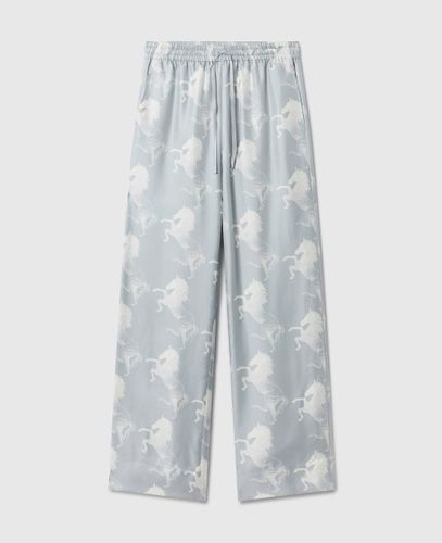 Pantalon ample en soie avec imprime cheval, , Taille: 40 - Stella McCartney - Modalova