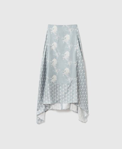 Jupe midi en soie avec imprime cheval, , Taille: 42 - Stella McCartney - Modalova