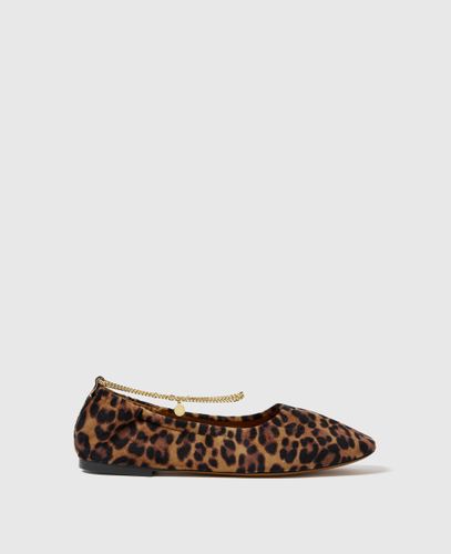 Ballerines en velours leopard avec detail chaine, , Taille: 40 - Stella McCartney - Modalova