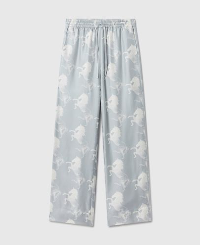 Pantalon ample en soie avec imprime cheval, , Taille: 36 - Stella McCartney - Modalova