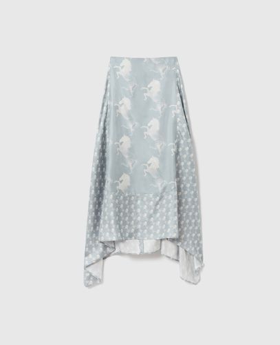 Jupe midi en soie avec imprime cheval, , Taille: 36 - Stella McCartney - Modalova