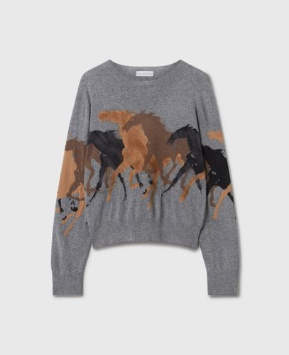 Pull en maille avec chevaux de course, , Taille: S - Stella McCartney - Modalova