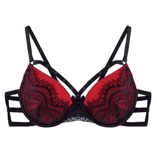 Soutien-gorge corbeille noir/rouge La Bamba - Pomm'Poire - Modalova