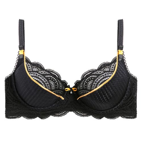 Soutien-gorge corbeille noir/moutarde Couleur Café - Pomm'Poire - Modalova