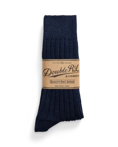 Chaussettes coton mélangé stretch indigo - RRL - Modalova