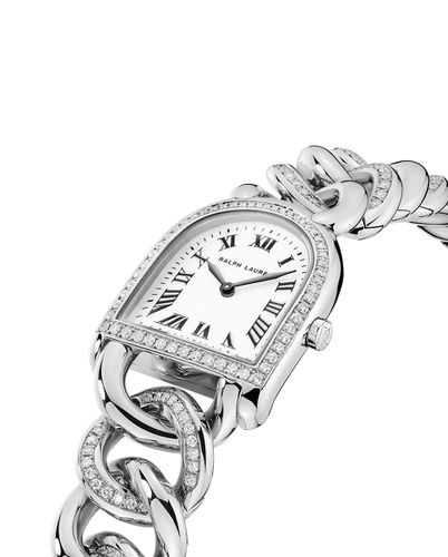 Mini-montre étrier acier et diamant - Ralph Lauren - Modalova