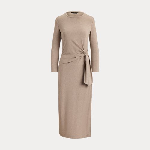 Robe mi-longue lacée en jersey stretch - Lauren - Modalova