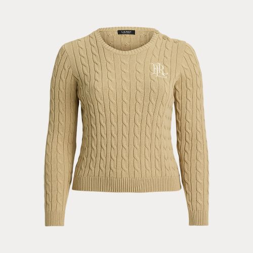 Grandes Tailles - Pull torsadé à boutons en coton - Lauren Curve - Modalova