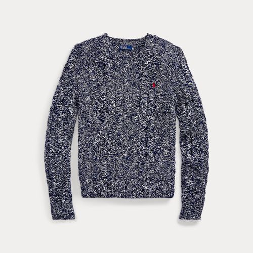 Pull torsadé ragg en coton à col rond - Polo Ralph Lauren - Modalova