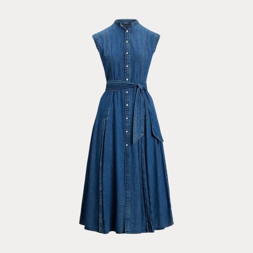 Robe trapèze ceinturée en denim - Polo Ralph Lauren - Modalova