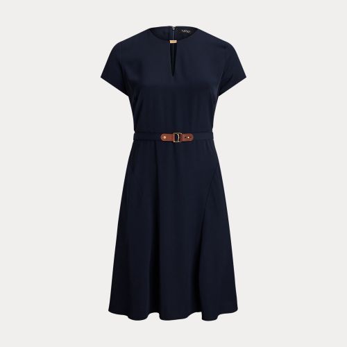 Grandes Tailles - Robe ceinturée en georgette - Lauren Curve - Modalova