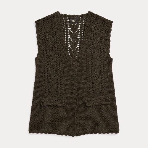 Gilet à pans en coton crocheté - RRL - Modalova