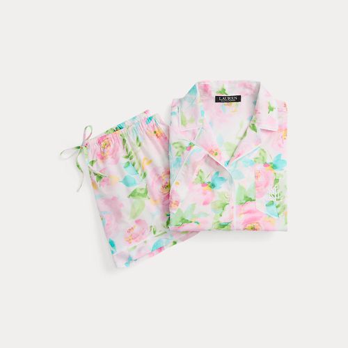 Pyjama boxer fleuri en linon de coton - Lauren - Modalova