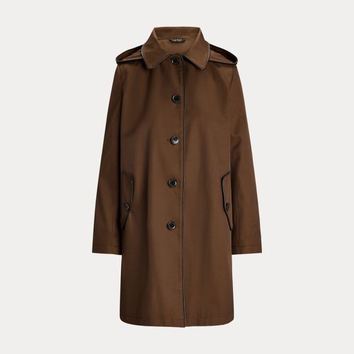 Manteau à capuche bordé de cuir vegan - Lauren - Modalova