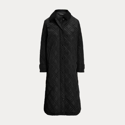 Manteau maxi matelassé bordé de velours - Lauren - Modalova