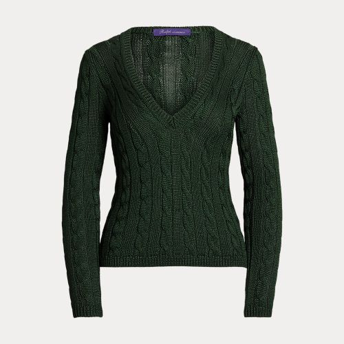 Pull col en V torsadé en soie - Collection - Modalova