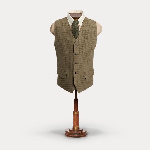 Gilet en tweed de laine à carreaux - RRL - Modalova