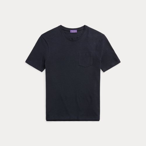 T-shirt à poche en lin et coton piqué - Purple Label - Modalova