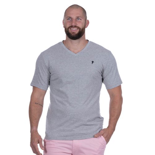 T-shirt Basique col V gris chiné - Ruckfield - Modalova