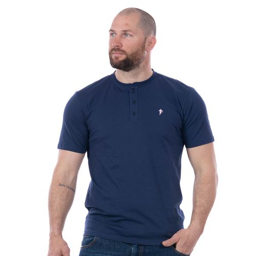 T-shirt basique bleu marine col boutonné - Ruckfield - Modalova