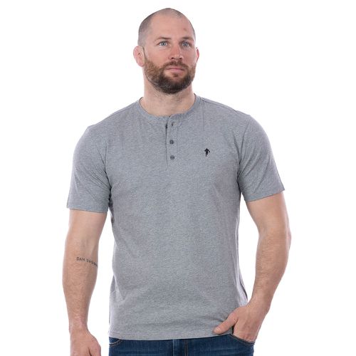 T-shirt basique gris chiné col boutonné - Ruckfield - Modalova