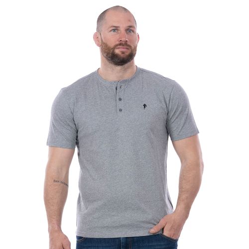 T-shirt basique chiné col boutonné - Ruckfield - Modalova