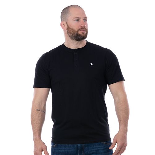 T-shirt basique noir col boutonné - Ruckfield - Modalova