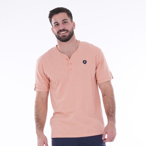 T-shirt col tunisien abricot - Ruckfield - Modalova
